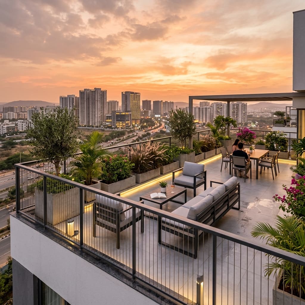 Rooftop Terrace Safety Wires in Kokapet
